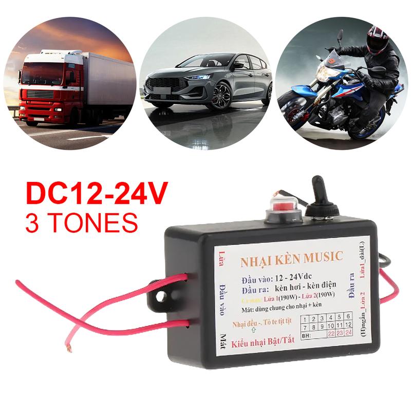 12-24V Elektrische Hupe Lautsprecher Soundsteuerungseinheit 3/12 Sound Lautstärkeschaltung Auto LKW Lufthorn Steuerung Automobilzubehör