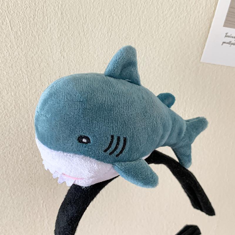 Nowa kreskówkowa opaska do włosów z rekinem dla kobiet Zabawna urocza zwierzęca opaska Modna obręcz do mycia twarzy Opaska do włosów Akcesoria do włosów dla dziewcząt