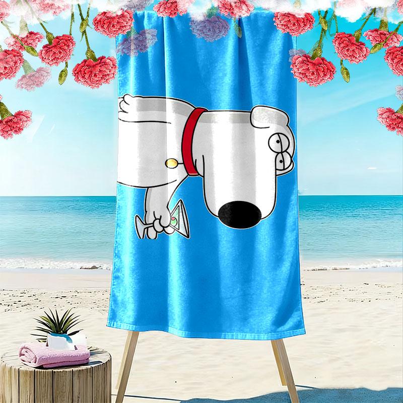 Brian Print Beach Towel, Large Soft Quick Dry Towel for Beach Camping Swimming
