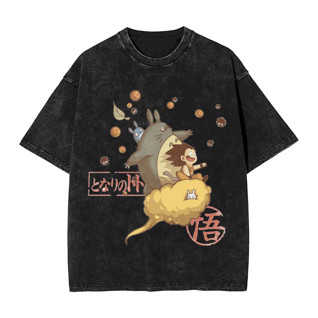Goku X Vegeta Super Saiyan Washed T Shirts Streetwear Hip Hop Vintage TShirt Dragon Ball Z Tees Men 100 Cotton Oversize Summer