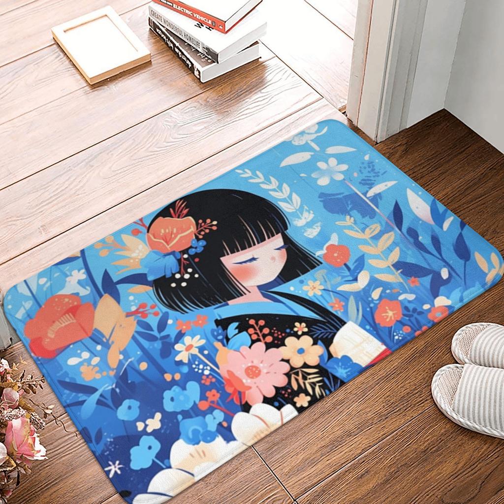 Japanese Sakura Flowers Cherry Blossoms Doormat Mat Anti-Slip Bath Kitchen Bedroom Rug Carpet 40*60cm