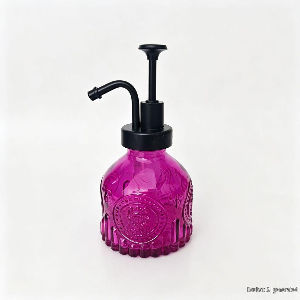 Retro Embossed Glass Spray Bottle – Small Pressure Watering Can for Garden & Home Flowers