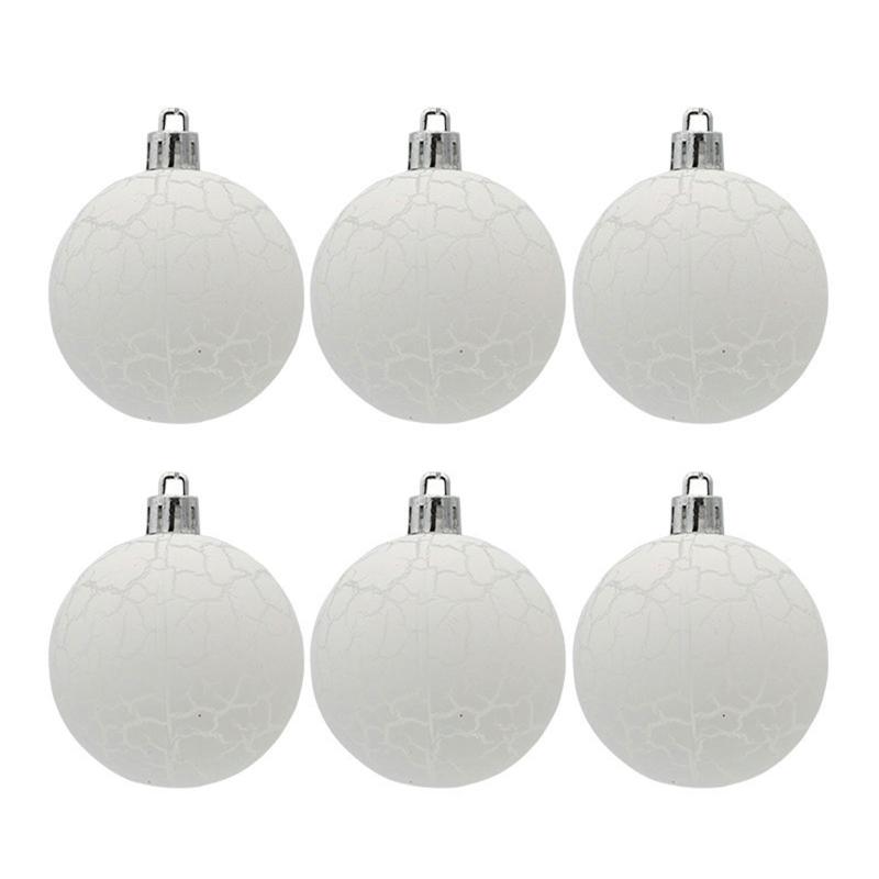 

6 шт. Рождественские шары подвесные подвески с рисунком трещин елочные декоративные небьющиеся украшения для домашнего праздничного декора комнаты 6CM
