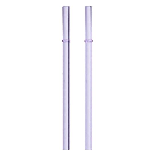 2Pcs Glass Straws Set Reusable Heat-Resistant Drinking Straws Eco-Friendly Alternative to Plastic Straws for Hot Cold Drinks