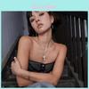 Cross Necklace Set For Women With Pearl Chain And Gemstone Pendant For Style Jewelry
