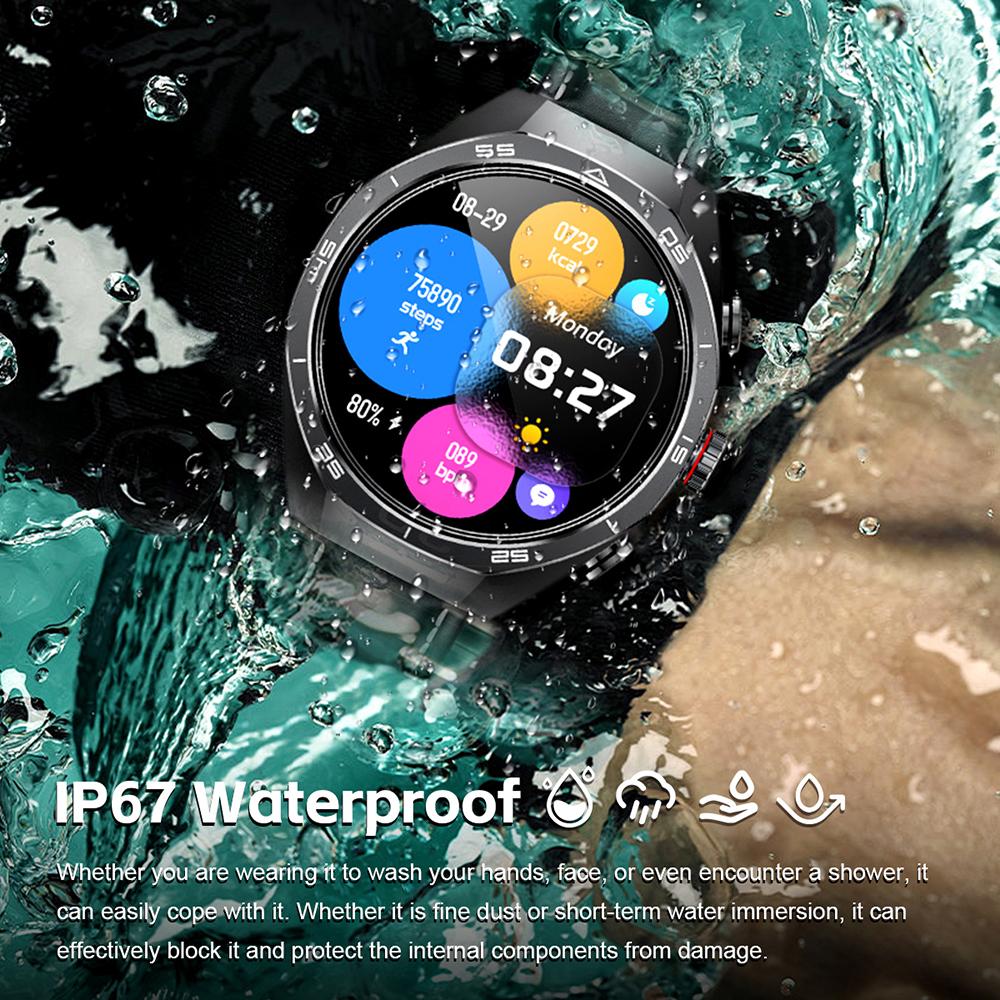 GT97 2 In 1 Bluetooth-compatible TWS Earphones 1.53 Inch Round Screen Heart Rate Monitor Smart Watch