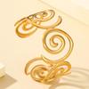 Retro Hollow Spiral Stainless Steel Bracelet: 18K Gold Plated Women's Jewelry