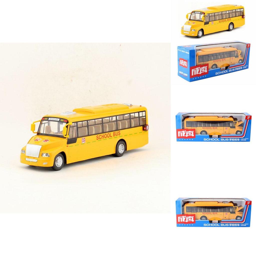 Alloy School Bus Model With Sound Light Effects For Collectors And Kids