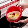 Quick Draining Kitchen Drain Basket Double Layer Strainer Basket New Fruit Washer Bowl  Kitchen Use