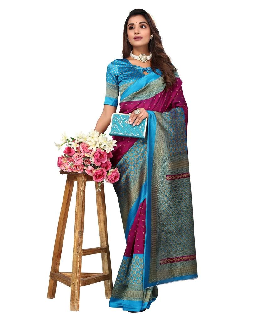 TreegoArt Fashion Women's Art Silk Daily Wear Printed Saree With Unstitched Blouse Piece - Pack Of 1