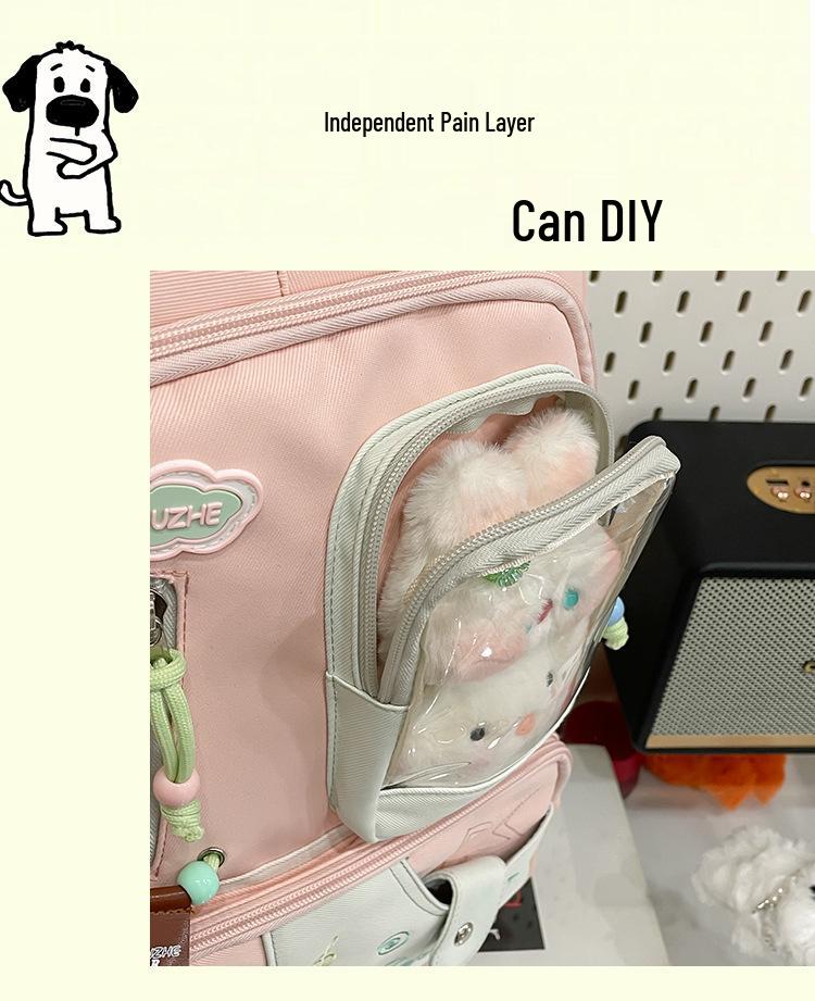 2025 Wear-Resistant Large Capacity Transparent Ita Backpack for Middle School Girls