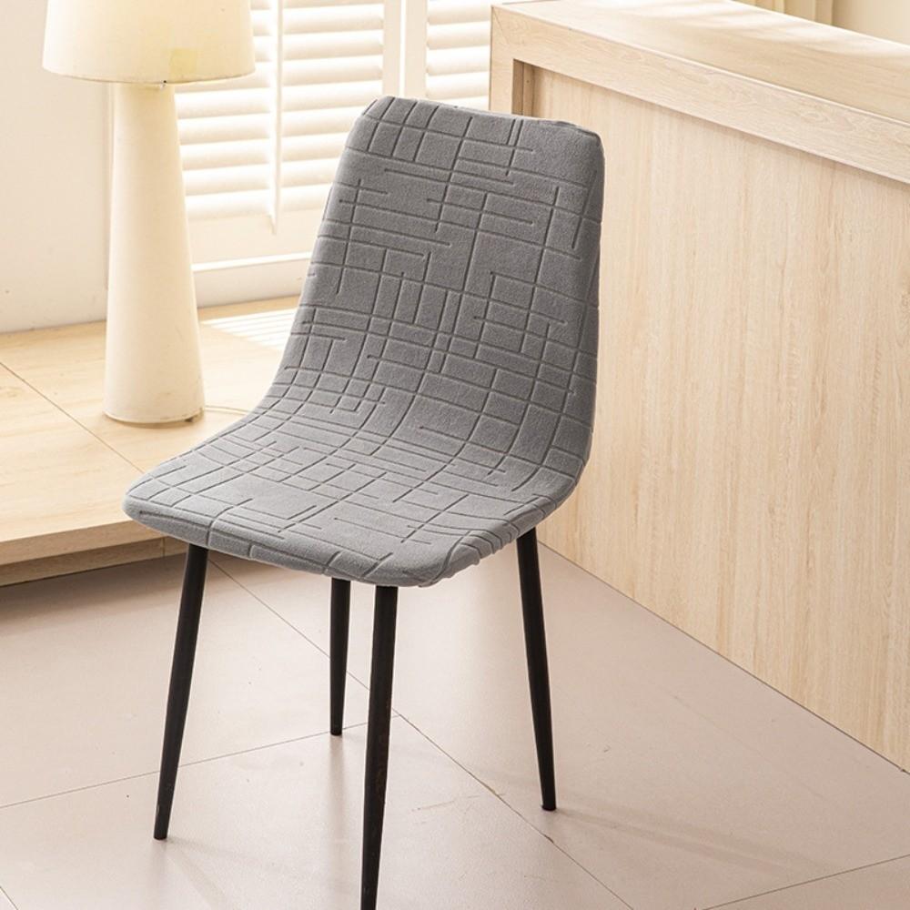 Jacquard Pattern Bar Chair Cover Geometric Texture Shell Chair Slipcover  Dining Room Use