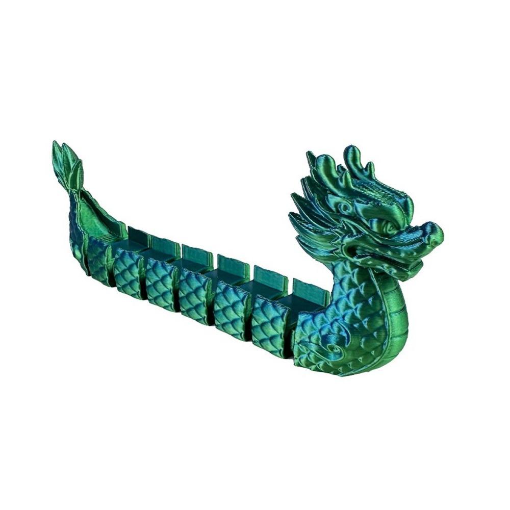 

Plastic 3D Printed Dragon Boat Realistic Cute Dragon Keys Holder Decorative Traditional Dragon Model Desktop Ornament