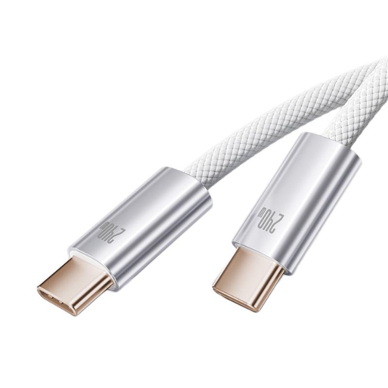 

240W Braided Dual Type-C Fast Charging Cable for Apple, Huawei, Xiaomi, and Android Devices Type-C to Type-C 240W Light Blue
