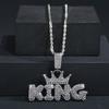 Módní Hip Hop Koruna s přívěskem KRÁL Náhrdelník Pro Muže Křišťálový Kubánský Řetízek Iced Out Bling Hiphopové Náhrdelníky Rock Biker