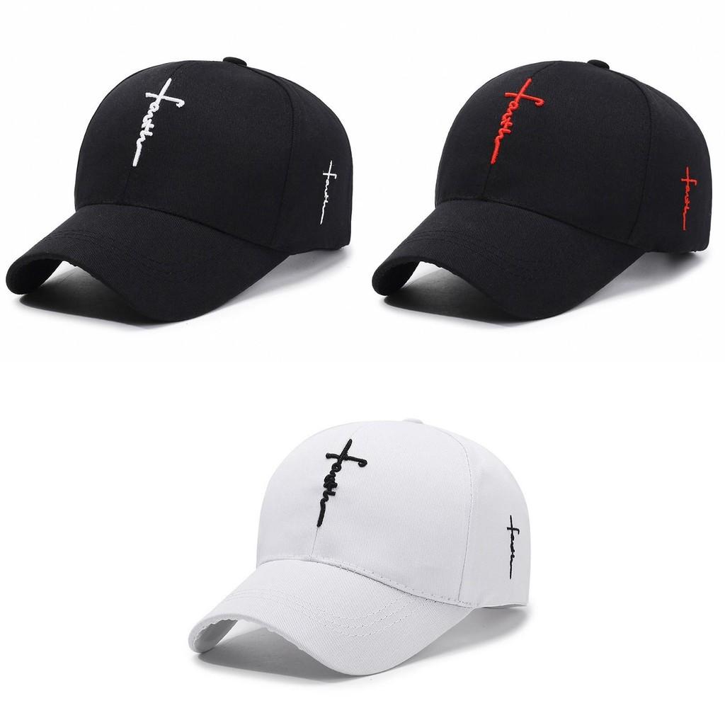 English Embroidered Cross Baseball Cap Adjustable Peaked Caps Protection Sun