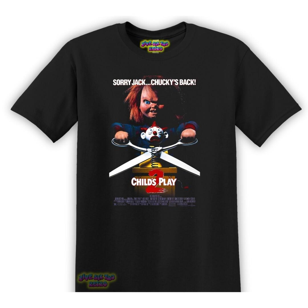 Child s Play 2 Horror Movie Poster T-Shirt Black S-3XL Chucky L