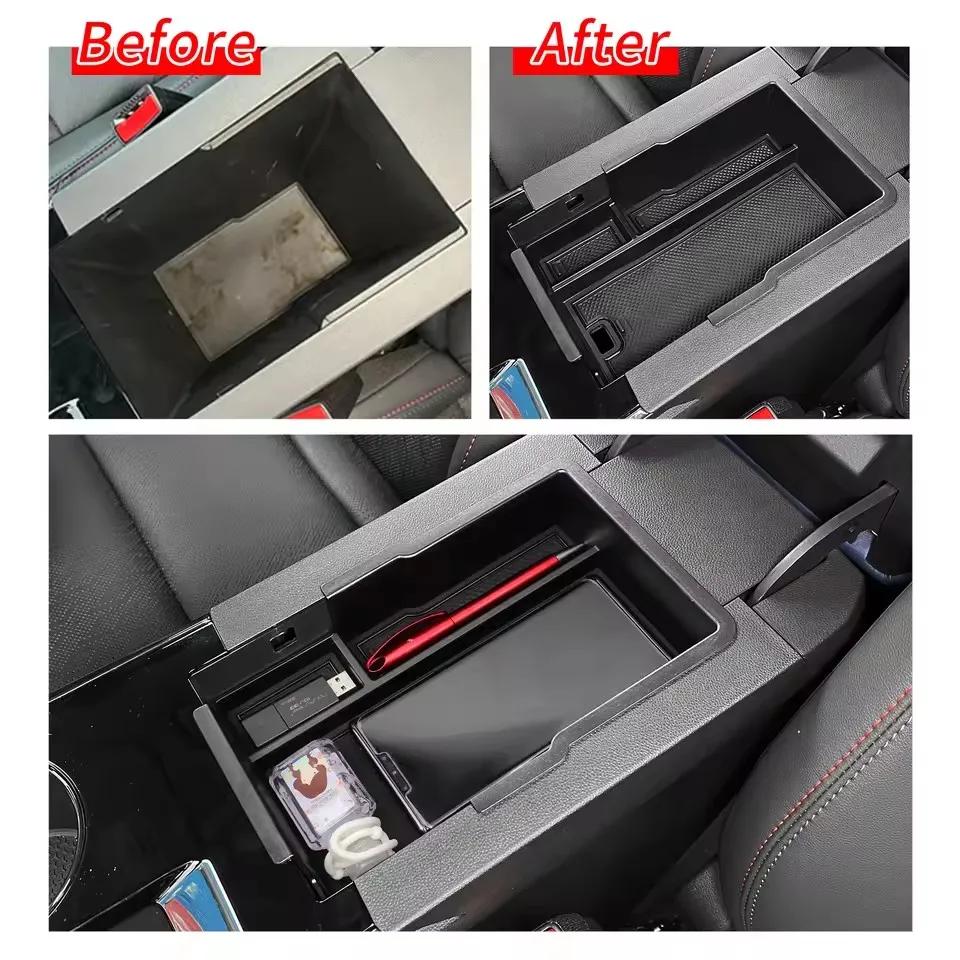 for Chevrolet Chevy Equinox 2025 Center Console Armrest Storage Box Organizers Tray Tidying Black Car Accessories