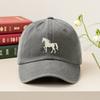 1pc Classis Vintage Washed Baseball Caps for Women,Running Horse,Lightweight Adjustable Fit Caps for All Seasons Everyday,Sports