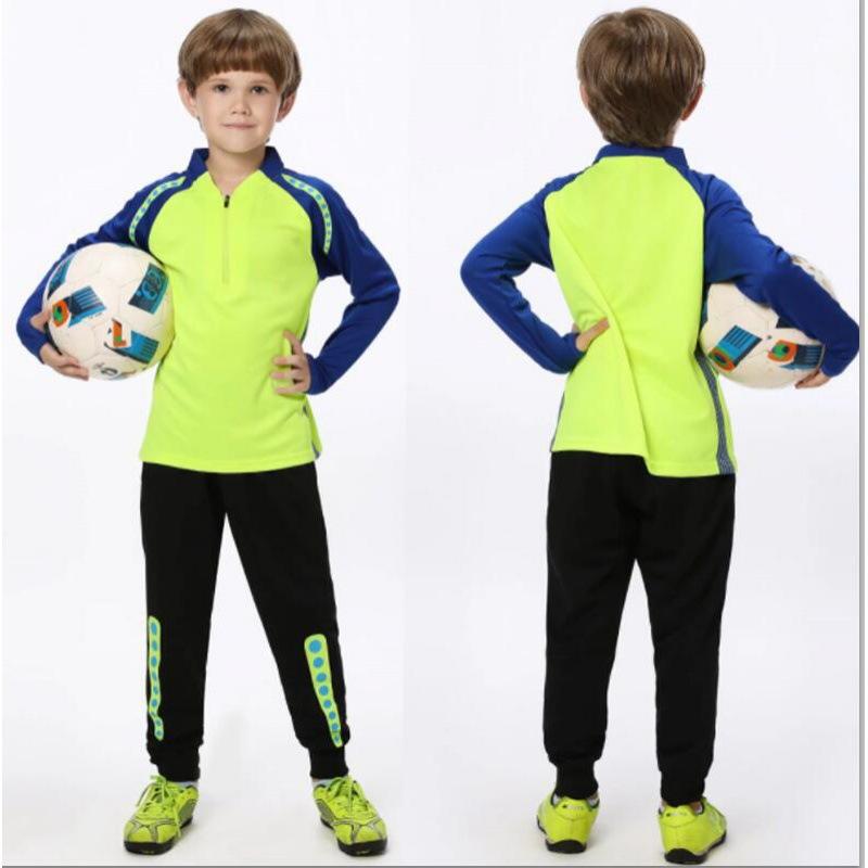 Long-sleeved Football Training Jersey Set, Children's/adult Autumn and Winter Game Jersey, Half-zip Sports Jersey Printing