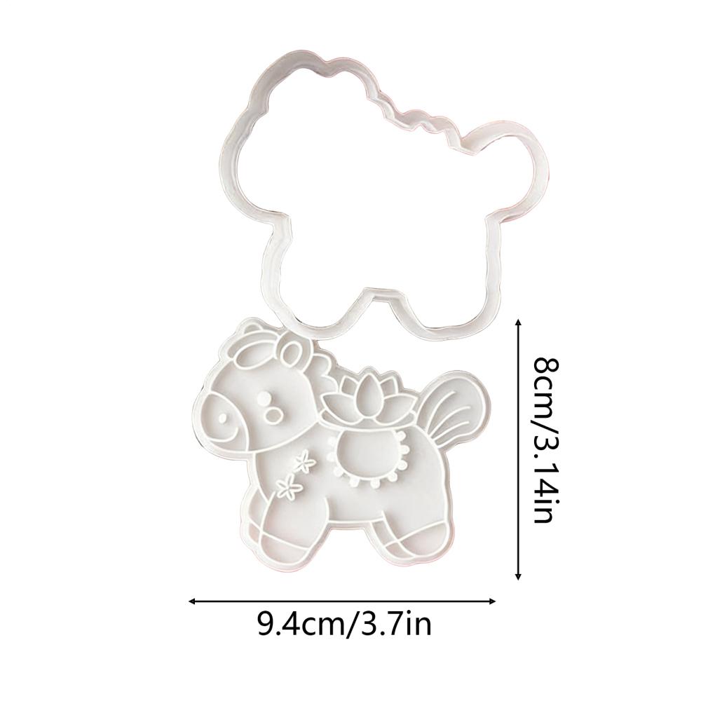 Horse-shape Cookie Cutter Cartoon Pony Cookie Mould Non-Stick 3D Printed Horse Year Baking Biscuits Molds For Dough Pastry Pie