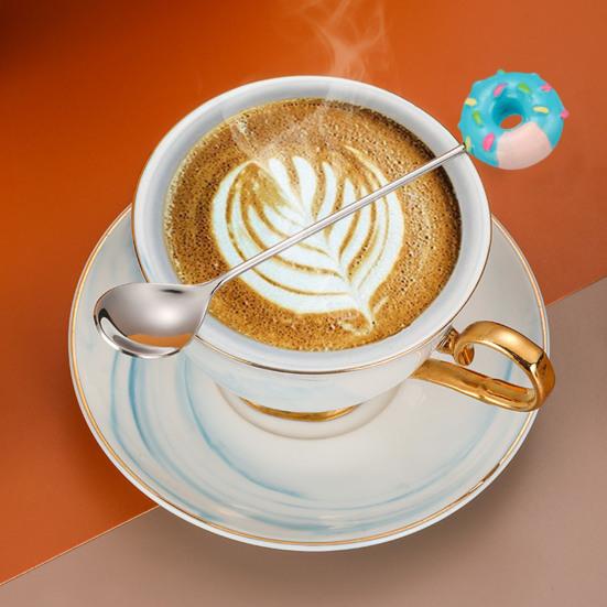 Long Handle Stainless Steel Coffee Stirring Cartoon Dessert Spoons Creative Spoon Rust-Proof Teaspoons