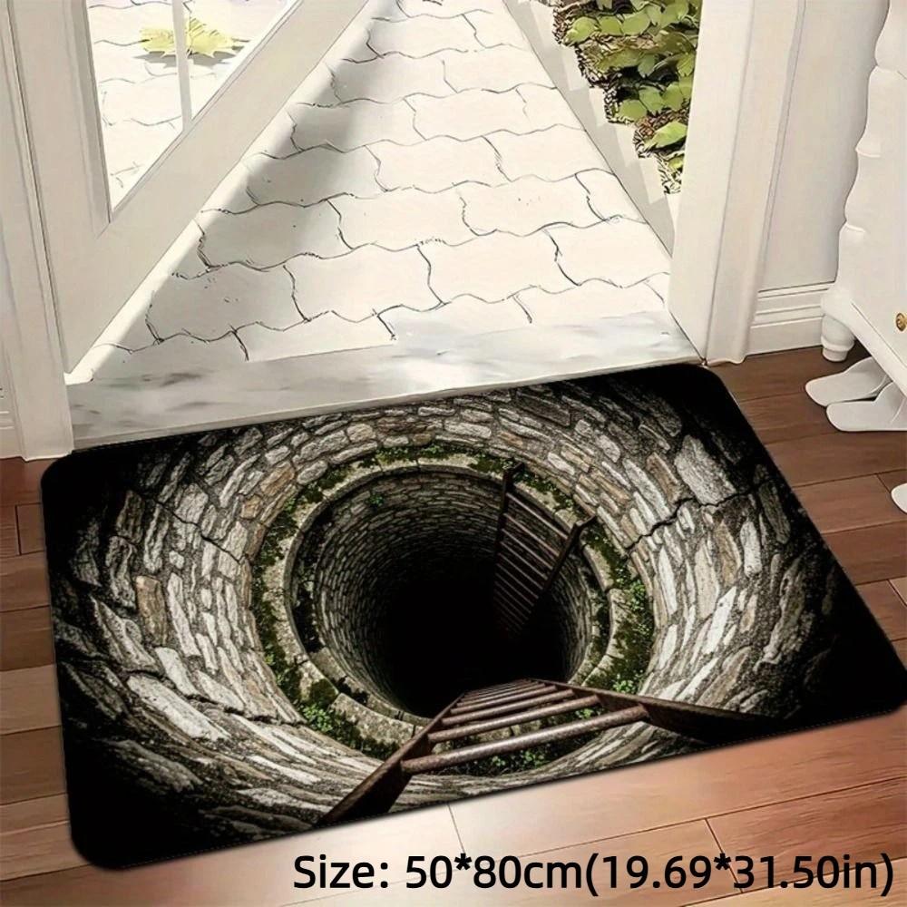 3D Flat Bedroom Door Mat Absorbent Floor Mat Durable Area Rug for Bathroom