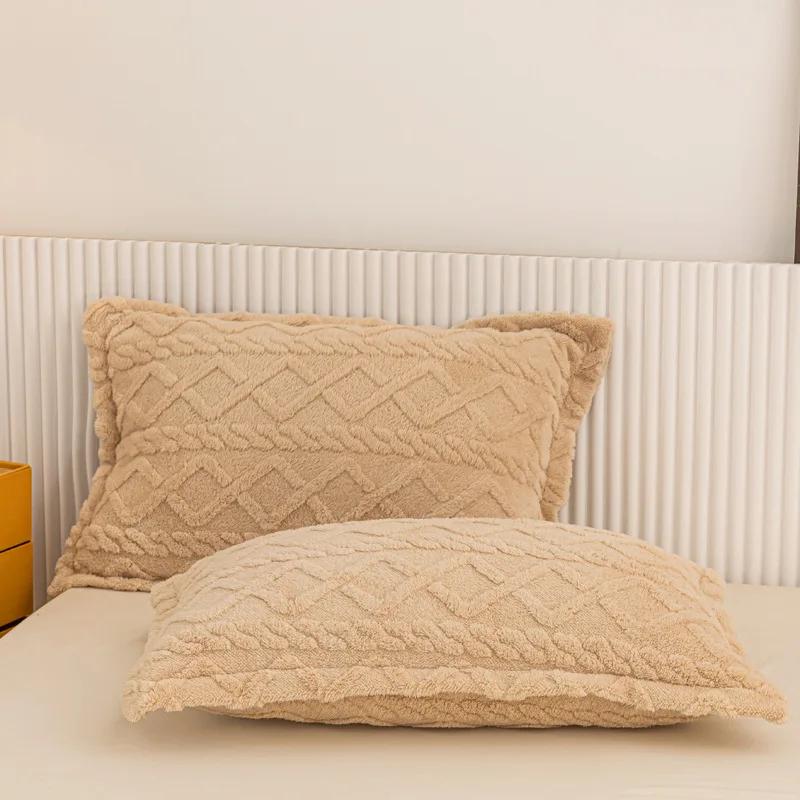 2 Pcs Winter Soft Warm Thicken Pillowcases Butterfly Jacquard Velvet Pillows Cases 48x74cm Sofa Home Decor Cushion Cover