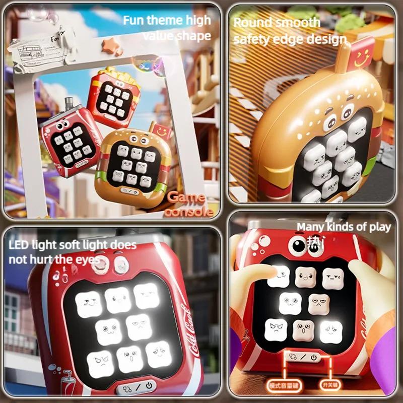 Fast Push Game Fidget Toys Quick Press Games Sensory Console Game Toys for Kids Adults,Cute Fast Food Series Speed Push Game