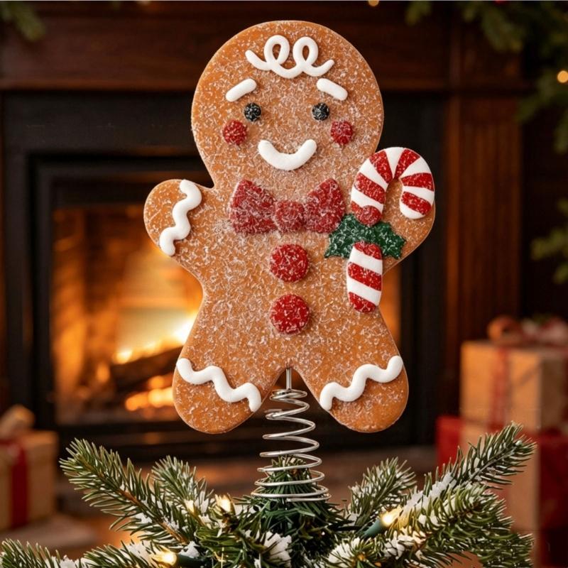 PVC Christmas Cookie Character Decoration for Holiday Tree, with Metal Frame and Coil Base for Tabletop Arrangement