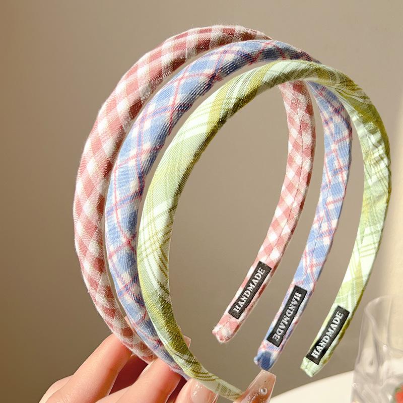 2/3Pcs Spring Summer Retro Colored Checkered Hair band for Women Girls Hair Bundle Fashionable Simple Hair Accessory