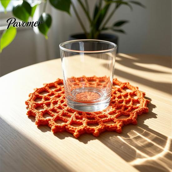 Decorative Gothic Yarn Coasters Spider Web Crochet Coaster, Handmade Knitted Drink Mat, Aesthetic Table Boho Style Dining Mats Protection Mats,