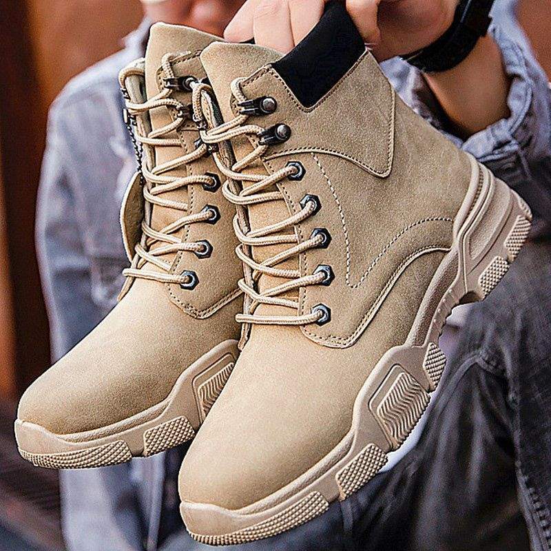 2025 New Autumn Martin Boots High Top Board Shoes Men's Fleece Warm Cotton Shoes Versatile Casual Tooling Shoes Men's