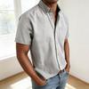Men's Button Down Shirt Soft Vintage Short Sleeve T-Shirt Summer Casual Beach Fishing Tops with Pocket