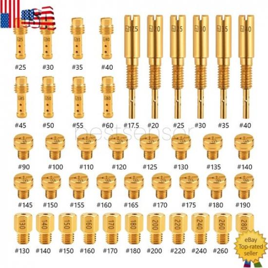 

42Pcs Carburetor Jet Kit for Mikuni Main N100.604 VM28/486 VM4/042 VM22/210 US