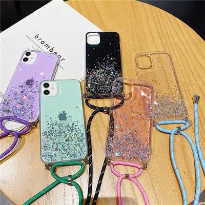 Glitzerband Kordel Kette Handykette Lanyard Tragetasche für iPhone 14 13 12 11 Pro XS Max XR 7 8 für Samsung S22 S21 S20 Fe S8 S9 S10 /redmi