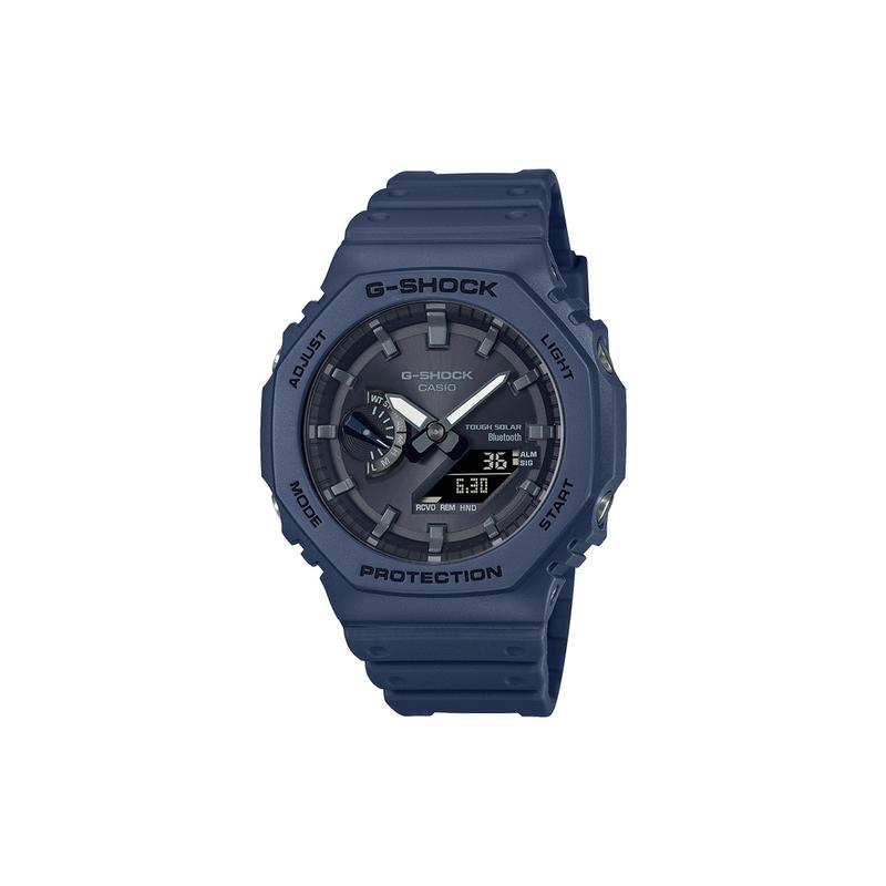 Casio LCD/Pointer Dual Display Series Classic Octagonal Carbon Fiber Core Protection Dual Display Solar Quartz Movement Resin Strap GA-B2100-2AJF