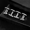 Men's Suit Shirt French Style Stainless Steel Cufflinks with Rhinestones, Fashionable and Simple Cuff Studs, Alloy