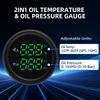 50~150 Celsius Oil Temperature Gauge 0-10 Bar Oil Pressure Gauge 2 IN 1 Car Gauge with Sensor Green/Red backlight for 12v/24v