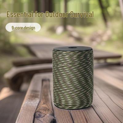 100m 9-strängad Paracord: Multifunktionellt överlevnadssnöre för utomhusvandring och gör-det-själv-armbandsflätning