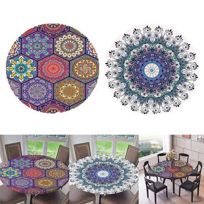 2PCS Polyester Tablecloth Wedding Table Cloth Cover For Round Tables, 47-inch