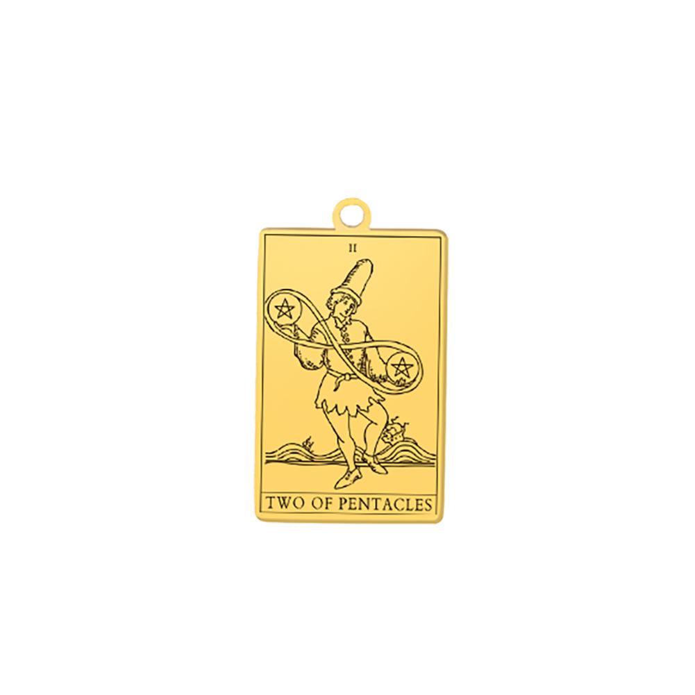 Dawapara Tarot Pendant for Necklaces Earings Suit of Pentacles Spiritual Jewelry Stainless Steel Charms for Jewelry Making