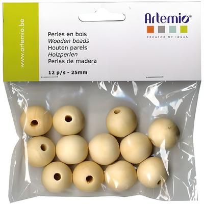 ARTEMIO 12 Holzperlen 25 mm