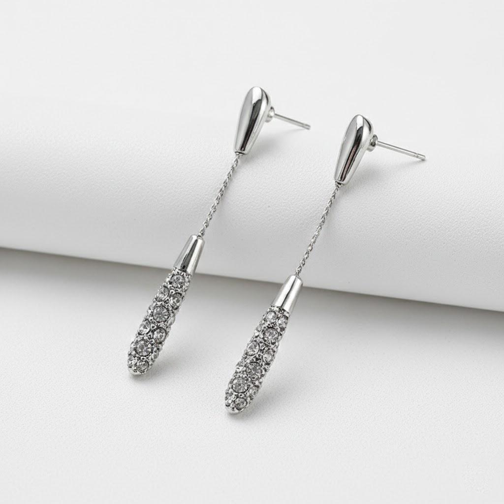 

Trendy Long Water Drop Earrings for Women Elegant Dangle Earrings Fashion Jewelry Gift Perfect for Any Occasion срібний