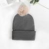 Plush Solid Color Ball Knitted Cap Breathable For Fall Season Gift Fashion