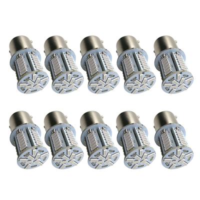 Autart S25 Single Pin Angle 1156 G18 Side Signal Position LED Universal for Cars and Pack of 10 Bulb, 24V, Blue, 180° (P21W BA15S) Marker/Turn Light,