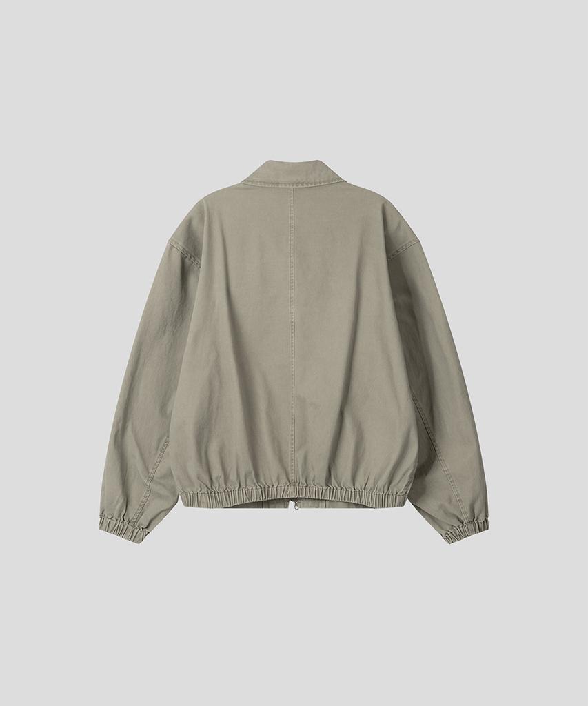 Black Moment Signature Washed Cotton Oversized Blouson [Gray]