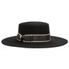 Rongmei Autumn and Winter New French Celebrity Hepburn Style Flat Top Woolen Top Hat Fashion Wide Edge British Felt Hat