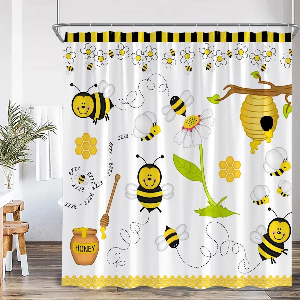 Animal Cartoon Shower Curtain Zoo Elephant Deer Zebra Owl Bee Sports Bathroom Decor Kids Child Polyester Bath Curtain With Hooks