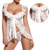 Kobiety Seksowna koronkowa bielizna sukienka Homewear Suknie nocne G String Set Bielizna nocna